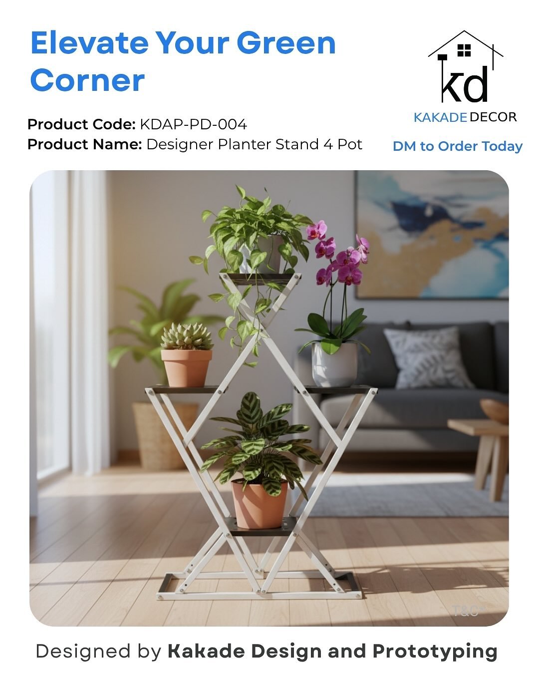 Designer Planter Stand 4 Pot