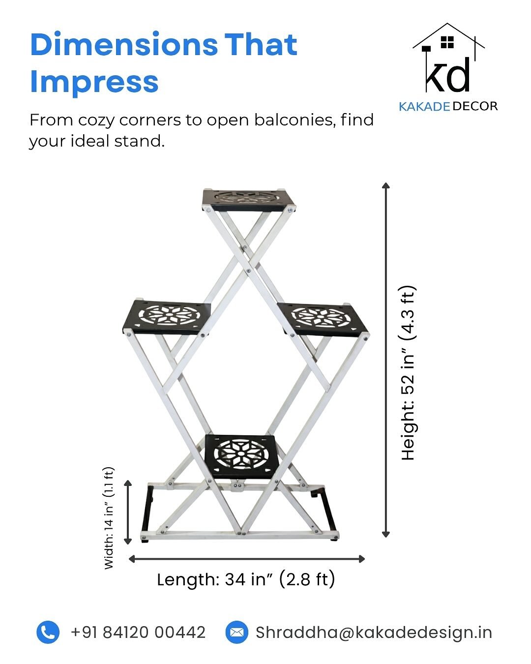 Designer Planter Stand 4 Pot - Image 2